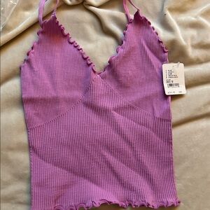 Free People Easy to Love Seamless CamiPurple Ribbed